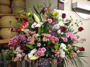 トンカツ屋さんの開店の祝花｜「フローリストとうじょう」　（福島県伊達市の花キューピット加盟店 花屋）のブログ